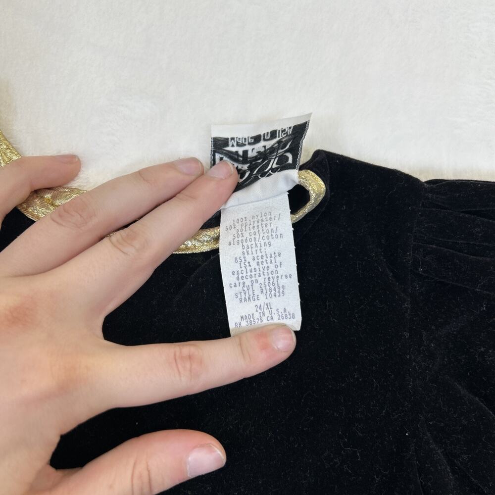 2) Vintage 90's 18m Green & 24m Black/Gold Velvet Holiday Dresses Bnfts Charity - Picture 4 of 11